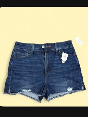 SO Dark Blue Distressed Denim Shorts